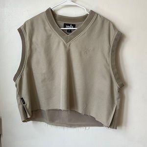 Vintage Cropped Beige golf sweater vest